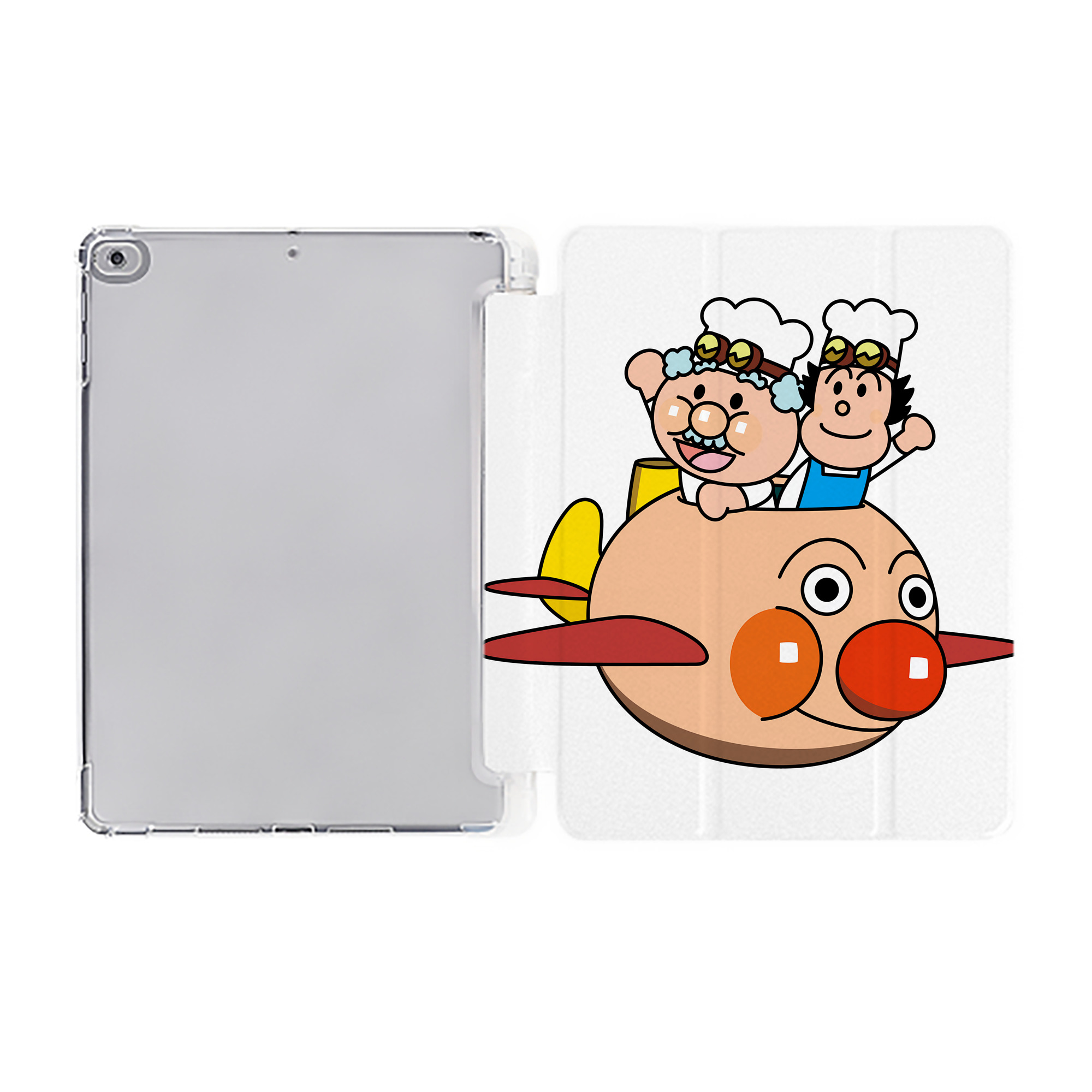 （画像用） アンパンマン Anpanman IPad ケース ペン収納付き 三つ折りスタンド PUレザー×シリコン 対応機種9.5/10.5/10.9インチ